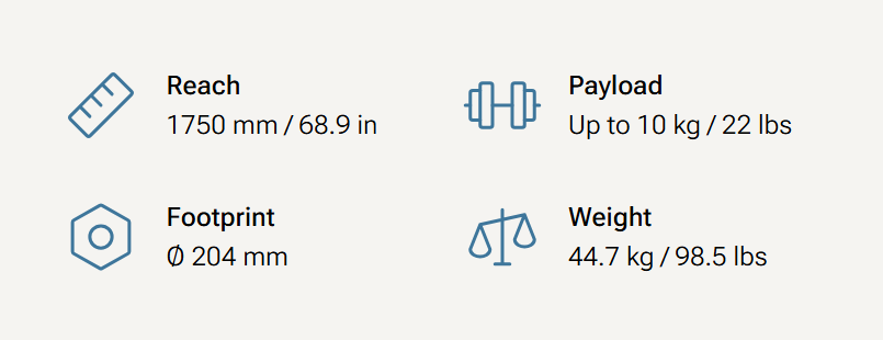 UR8L Reach / Payload Specs